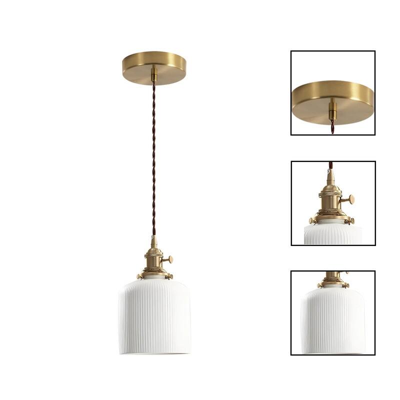 16B light fixture gold ceramic light glass, metal pendant light