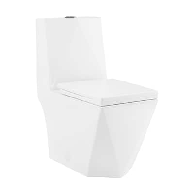 Sion One-Piece Square Toilet Dual-Flush 1.1/1.6 Gpf - 27.75" x 14.95" 31.7"