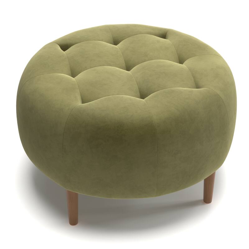 Bloomfield Round Velvet Ottoman