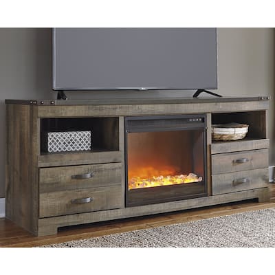 63" TV Stand with Electric Fireplace - 63.39" W x 19.61" D x 26.22" H