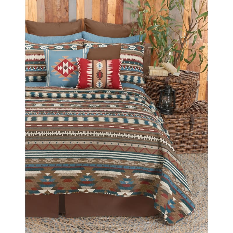 Wyatt Cotton Cotton Quilt Set - Reversible and Machine Washable - 3 Piece - King