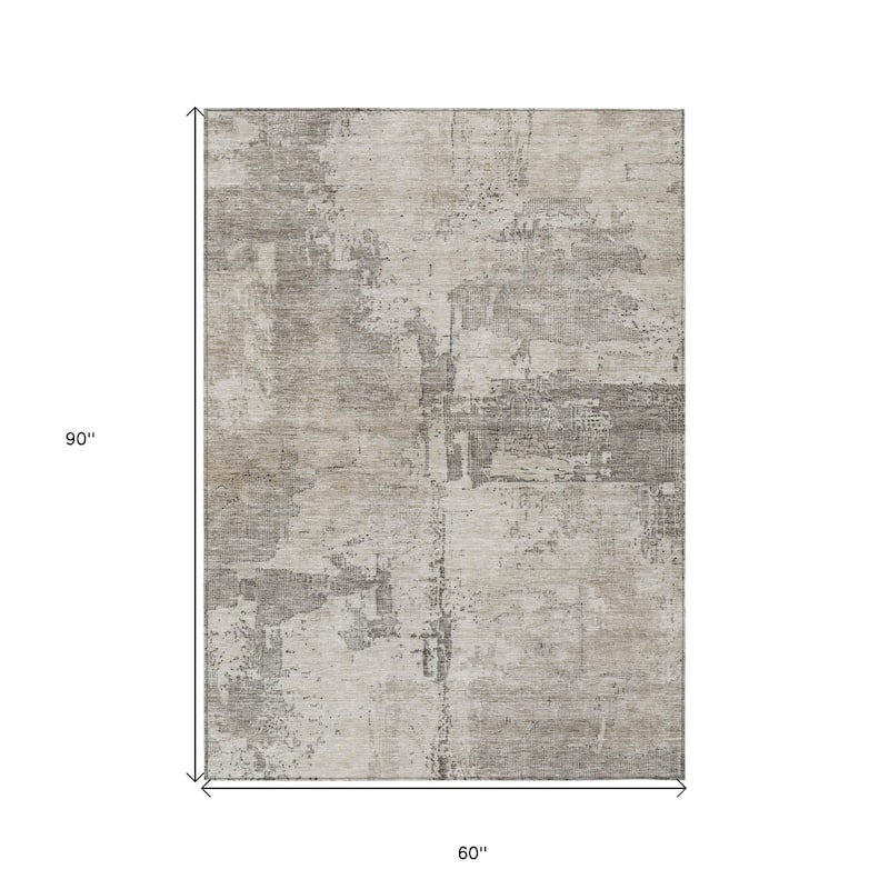 HomeRoots Abstract Transitional Rectangle Outdoor Rug