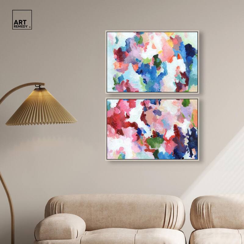 Bold Color Swirlz Canvas Set of 2 by Art Remedy