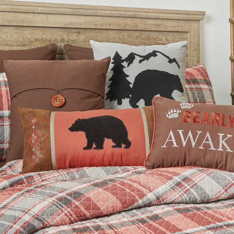 Saffron Plaid Rustic Lodge Cotton Quilt Set