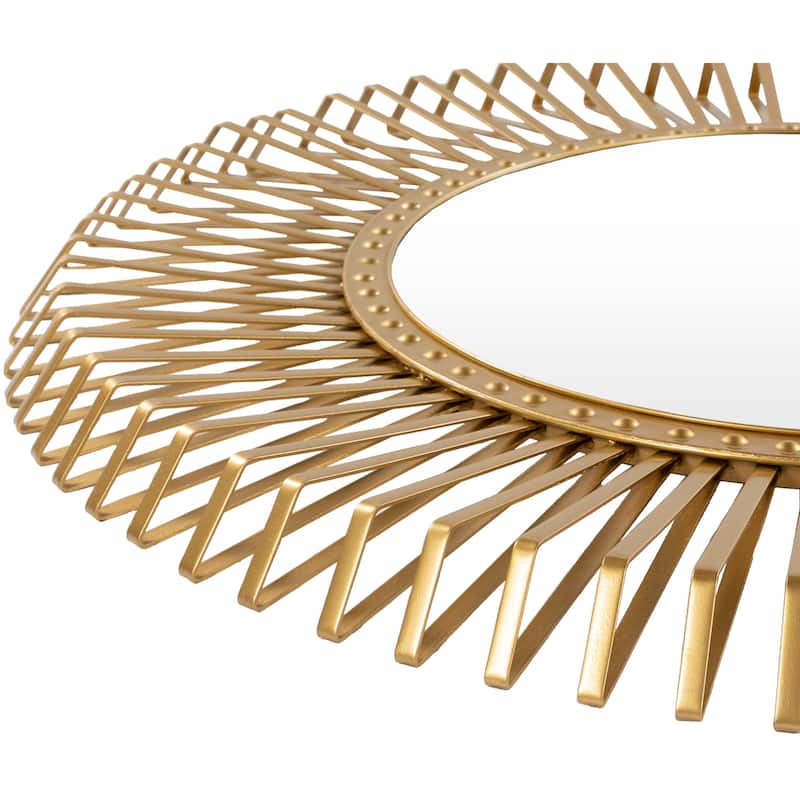 Livabliss Harold Golden Metal Sunburst Mirror - 40"H x 40"W