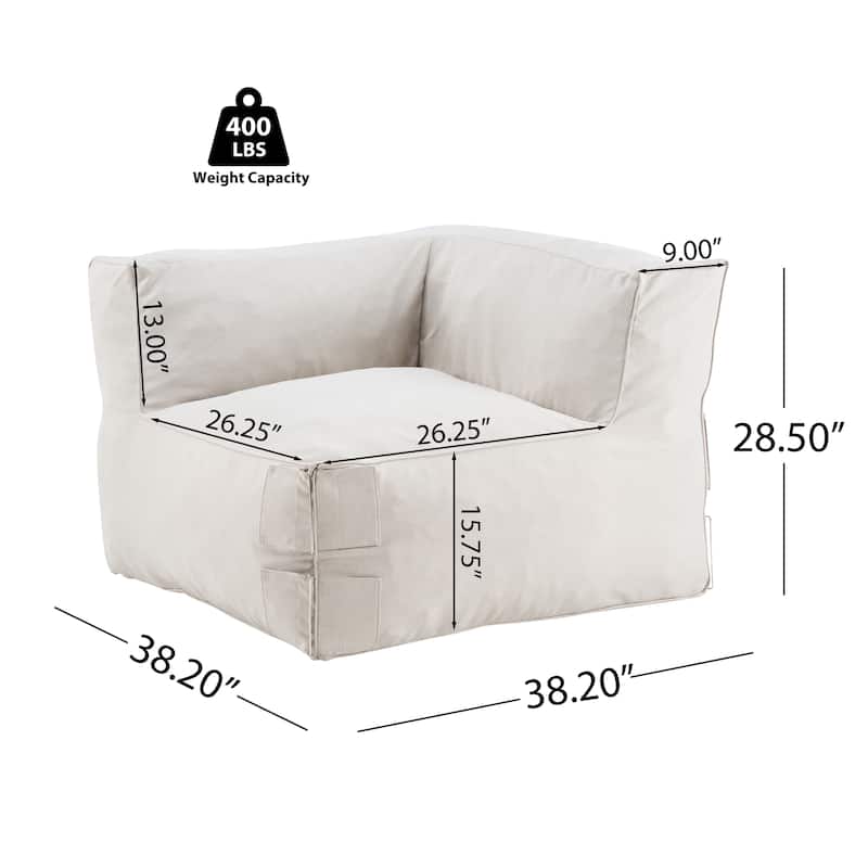 Christopher Knight Home - Nerissa Modular Outdoor/Indoor Bean Bag Sectional Sofa Set with Shredded Foam Filled