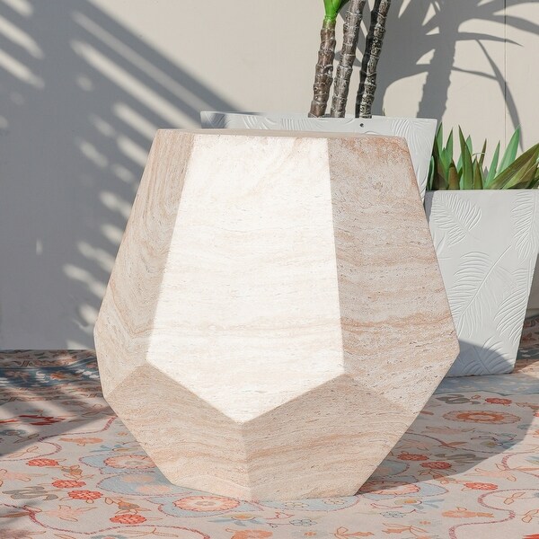 Modern Irregular Shape Magnesium Oxide Side Table - Bed Bath