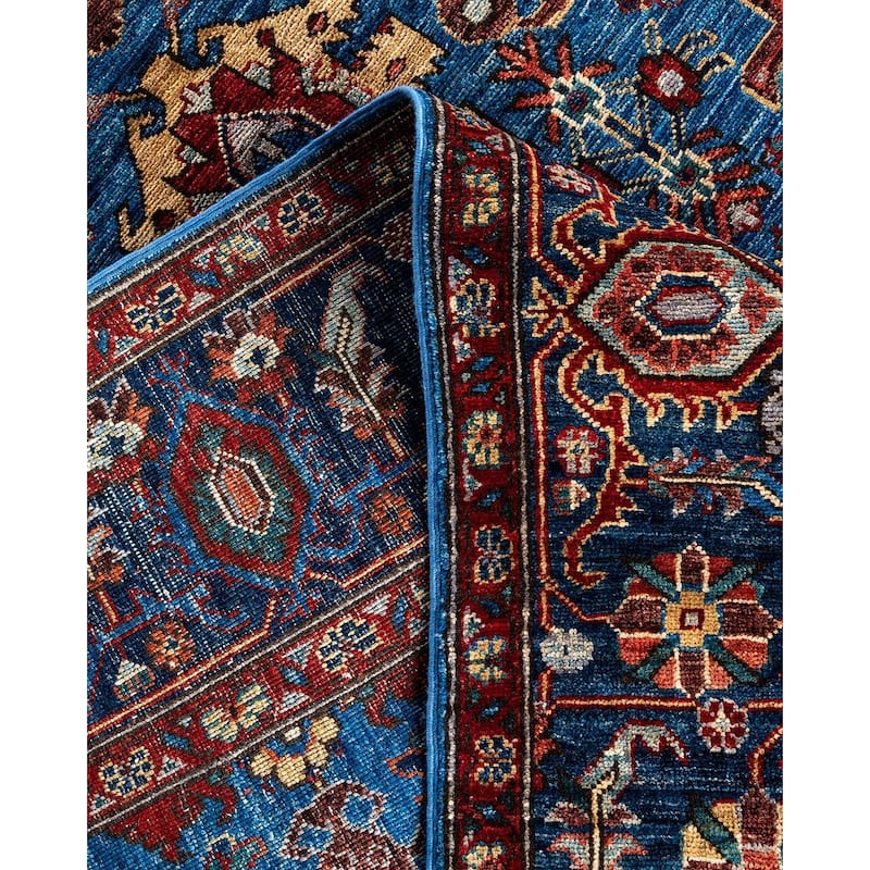 Serapi One-of-a-Kind Hand-Knotted Area Rug - Light Blue, 5' 11" x 9' 0" - 5' 11" x 9' 0"