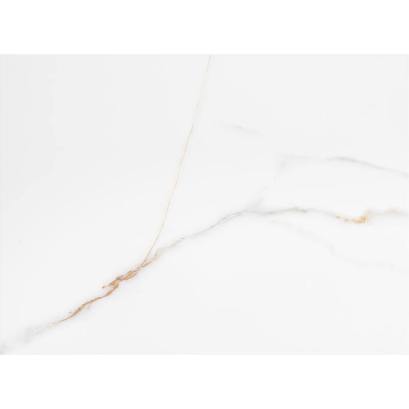 Chronos 10in x 13in White/ Gold Ceramic Wall Tile