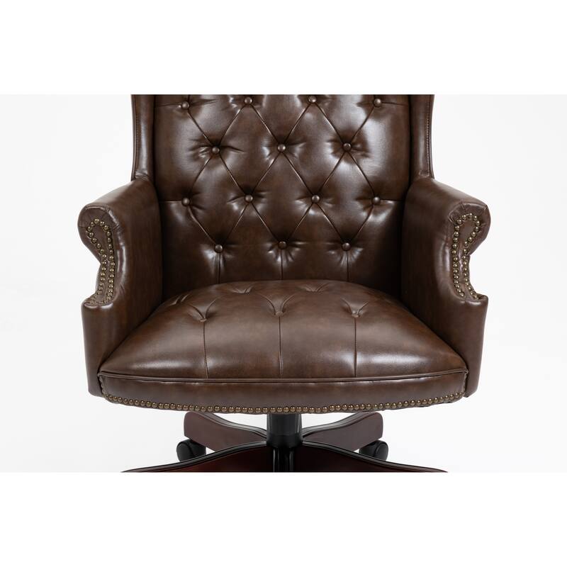 Modern PU Leather Office Chair, Executive Office Chair with Ergonomic Design and Adjustable Backrest, for Home Offices