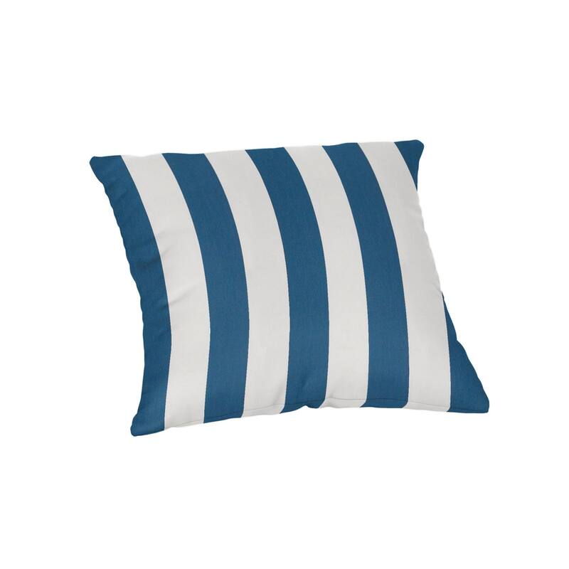 Sunbrella Stripe Fabric 1-Piece Indoor/Outdoor Square Throw Pillow, 18"W x 18"L - Maxim Regatta
