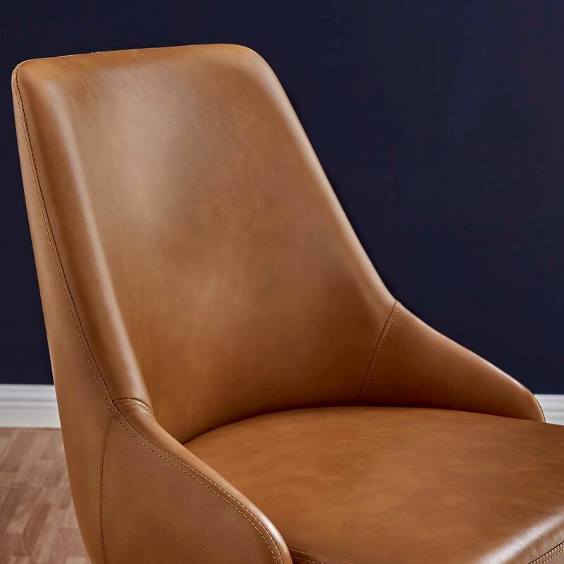 Designate Swivel Vegan Leather Office Chair - Tan