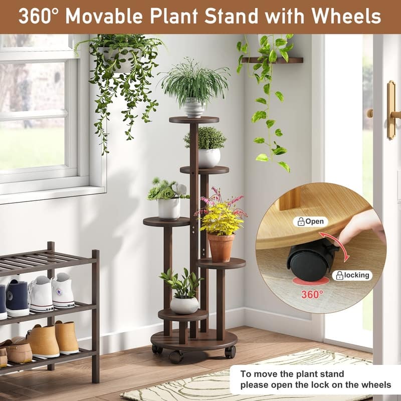 Plant Stand For Outdoor Indoor Tall - 13 x 13 x 35 inches
