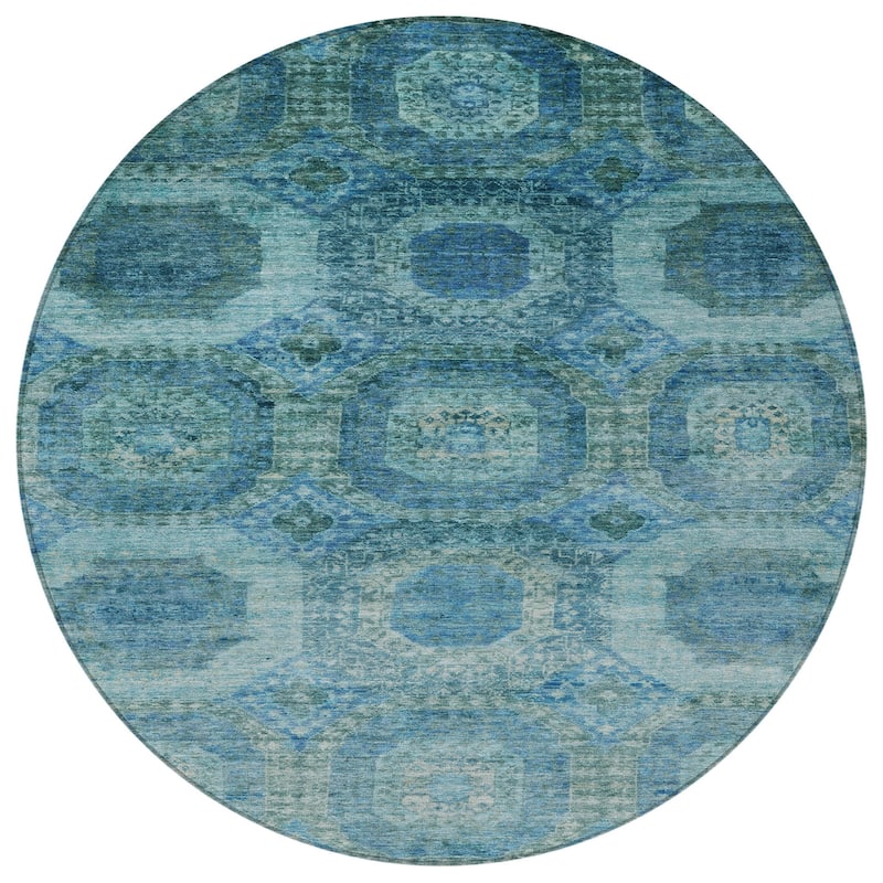 HomeRoots Medallion Transitional Rectangle Outdoor Rug