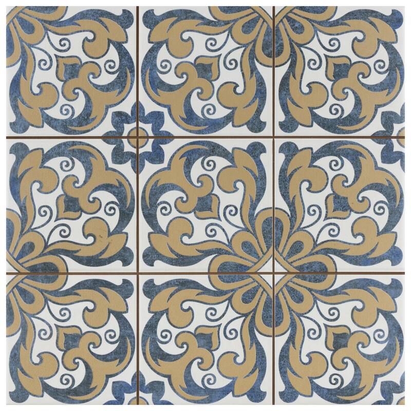 Merola Tile Harmonia Royal Bloom 13" x 13" Ceramic Floor and Wall Tile