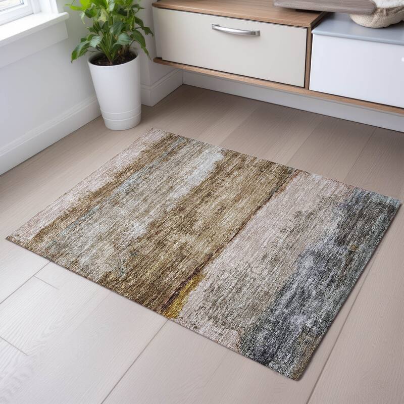 Premium Washable Super Soft Glam Modern Mayfield Rug - Beige - 1'8" x 2'6"