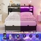 preview thumbnail 5 of 75, Bed Frame with Charging Station and RGB LED Lights, Sturdy Platform Bed with Storage Headboard,