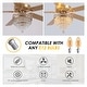 preview thumbnail 24 of 34, 52"/62" Modern Crystal Chandelier Ceiling Fan Light,Reversible Airflow,E12 Bulbs,for Bedroom,Kitchen,Patio