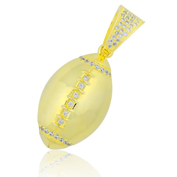 Shop Football Charm Gold Tone Sterling Silver 3d With Pave Set Cz