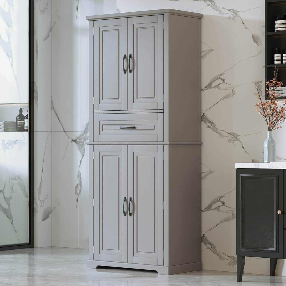 Christopher Knight Home - Whitmore Tall Bathroom Storage Cabinet with Adjustable Shelves and Multi-Functional Design