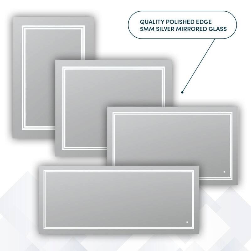 AQUADOM Soho 40" Led Lighted Mirror for Bathroom Defogger, Backlit and Front-Lit - 40"x36"x1"