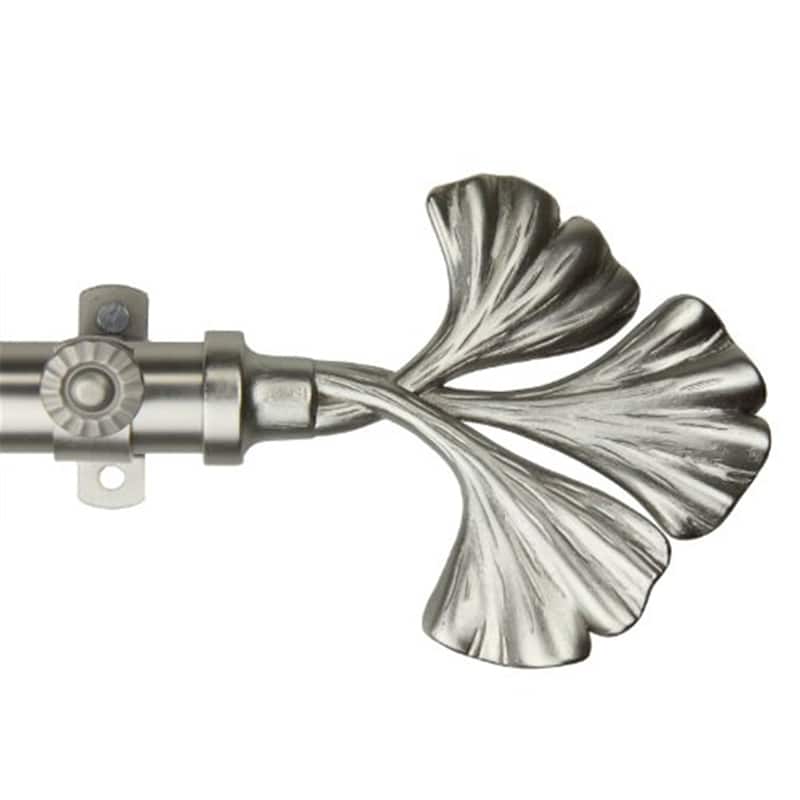 Adjustable Curtain Rod 48-84 Inch, Satin Nickel Finish, Metal Window Rod with Finials - 84