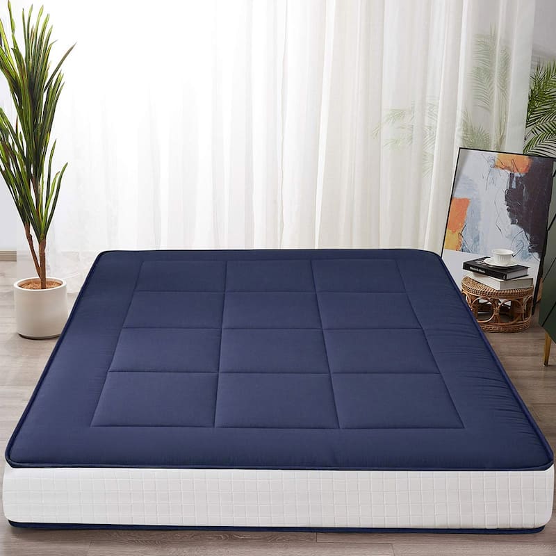 8-inch Floor Futon Mattress - Navy - Twin