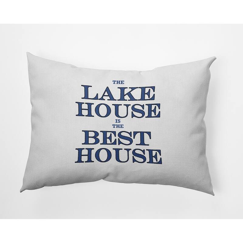 Lake House Best House Polyester Indoor Pillow - Nautical Navy - 14" x 20"