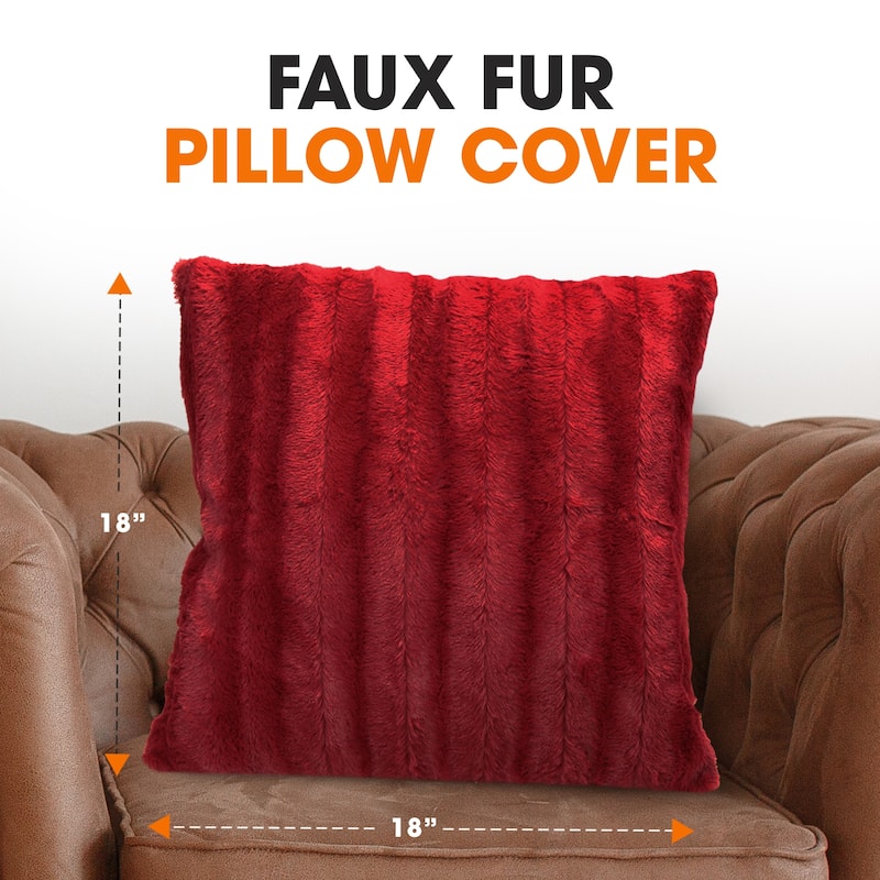 Cheer Collection FauxFur Throw Pillow Cover