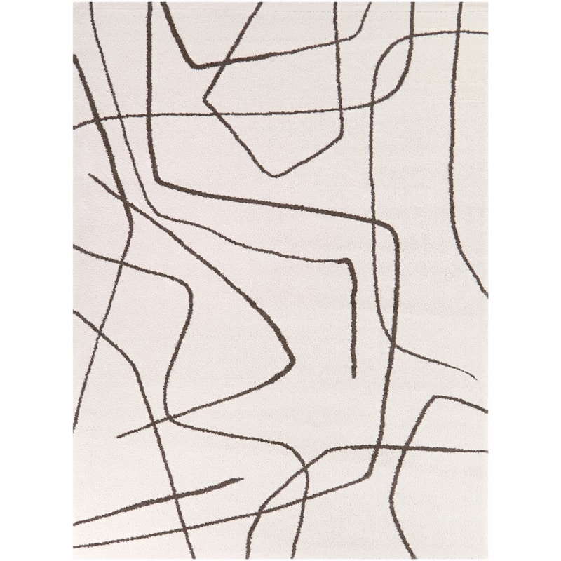 Descartes Abstract Modern Area Rug - 5' 3" x 7' - Brown