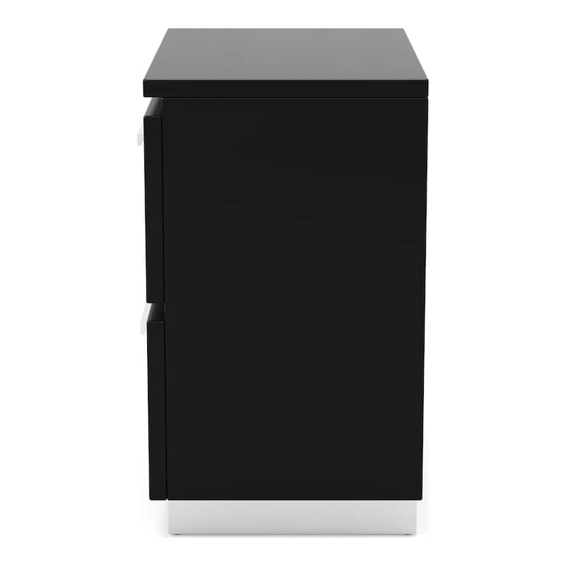 Lofa Contemporary Black Wood Storage Panel Bedroom Set with LED and USB Ports by Furniture of America