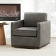 preview thumbnail 172 of 172, Shane Modern Swivel Accent Arm Chair Single - Dark Grey-Faux Leather