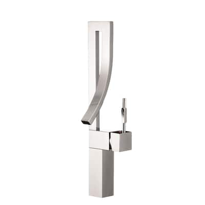 STYLISH Single Handle Bathroom Faucet for Single Hole Brass Vessel Mixer Tap - Faucet Height: 17 1/2" | Spout Height: 8"
