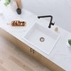 preview thumbnail 13 of 52, STYLISH 22 inch Composite Granite Dual Mount Kitchen Sink - 22" x 17.5" x 8.25" White