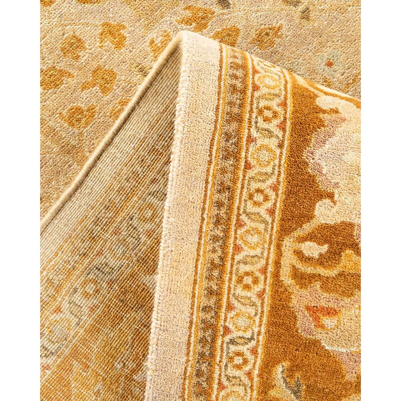 Overton Handknotted Wool Contemporary Oriental Ivory Area Rug - 6' x 9'
