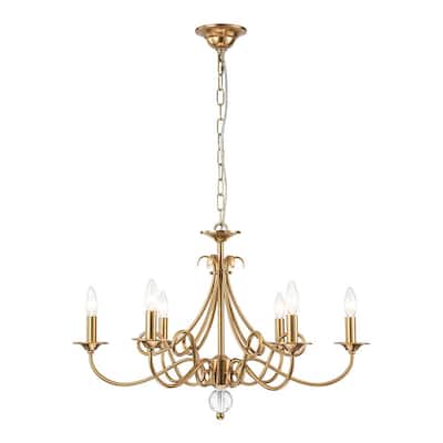 6-Light Vintage Luxe Gold Iron Candle Style Chandelier