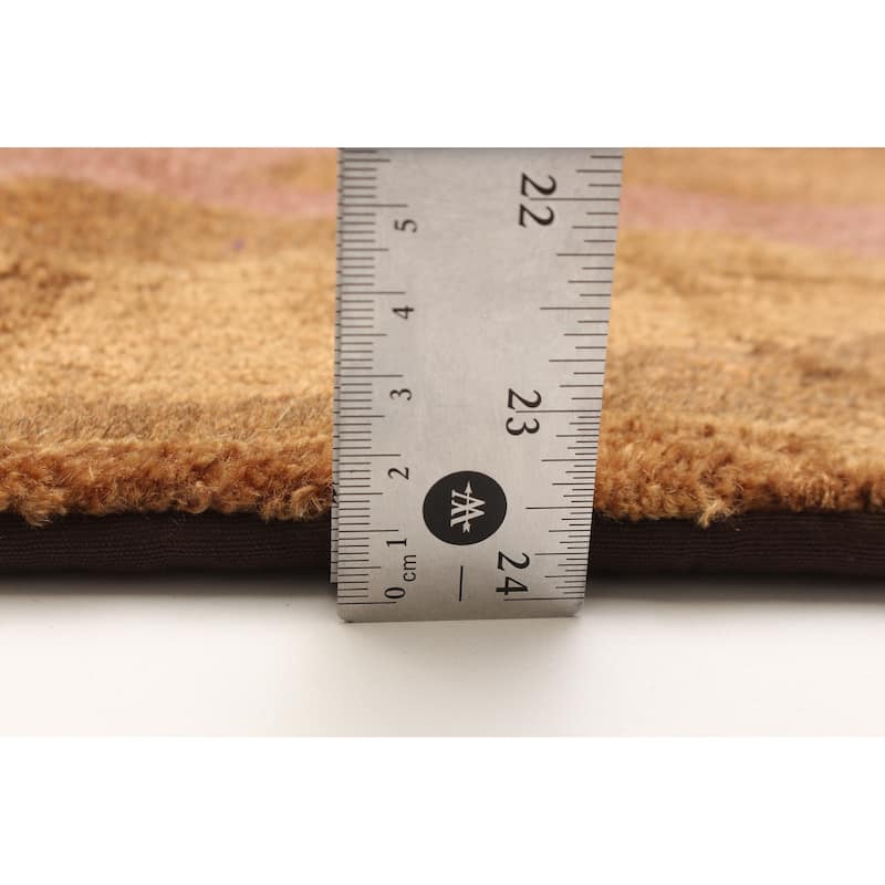 ECARPETGALLERY Hand-knotted Opulence Brown Wool Rug - 4'1 x 8'10