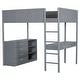 preview thumbnail 11 of 10, Full Size Teddy Fleece Loft Bed with Storage Shelf, Drawers, and Foldable Desk - Modern Comfort and Style