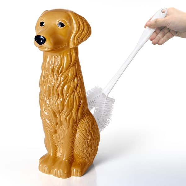 slide 2 of 5, Golden Retriever Toilet Brush Holder and Brush Set - Toilet BrushHolder & Brush