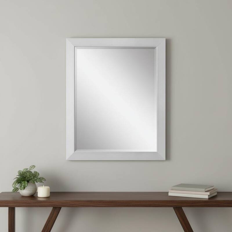 HomeRoots 32" Silver Framed Accent Mirror - 26.00 in. x 32.00 in. x 1.00 in. - 26.00 in. x 32.00 in.  x 1.00 in.
