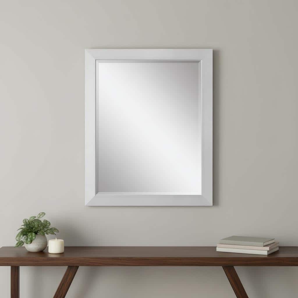 HomeRoots 32" Silver Framed Accent Mirror - 26.00 in. x 32.00 in. x 1.00 in.