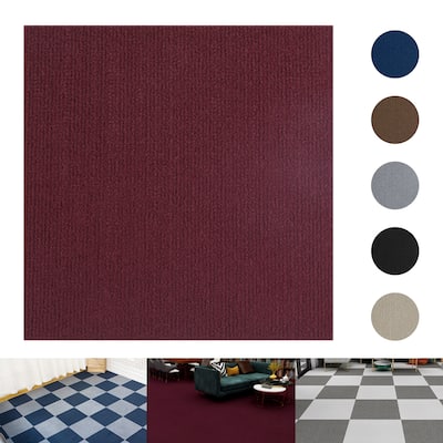 Self Adhesive Carpet Floor Tile Non-slip Floor Mat (12sqft - 12 Tiles)