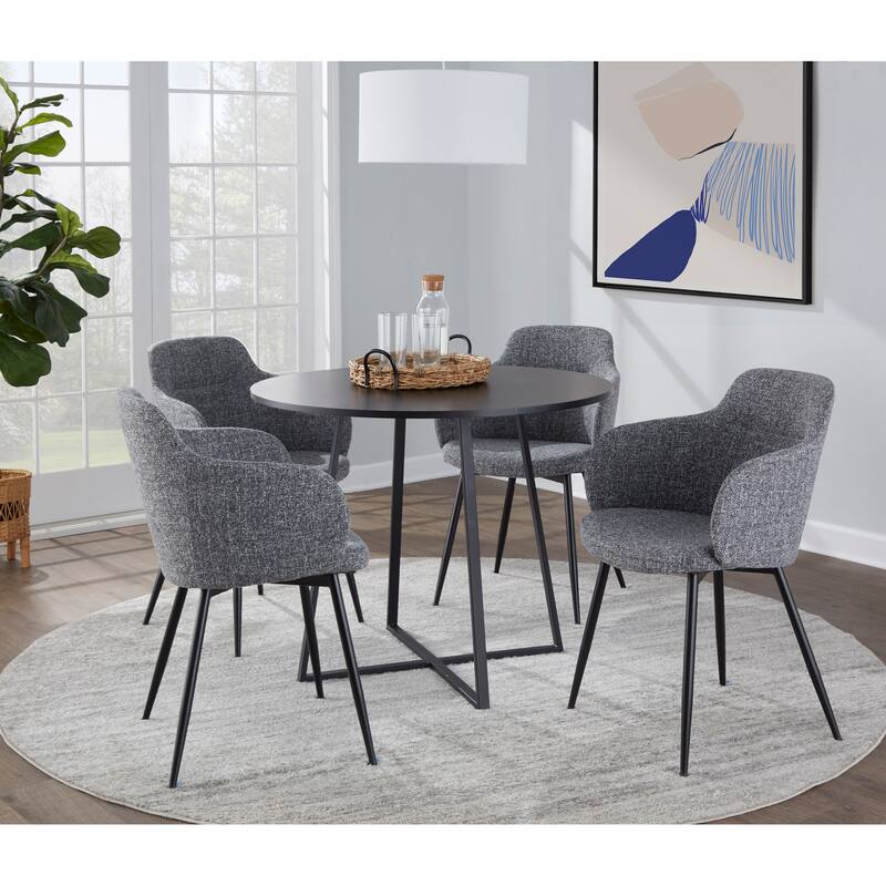 Porch & Den Pugo Canary Dining Table with Metal Trestle Base