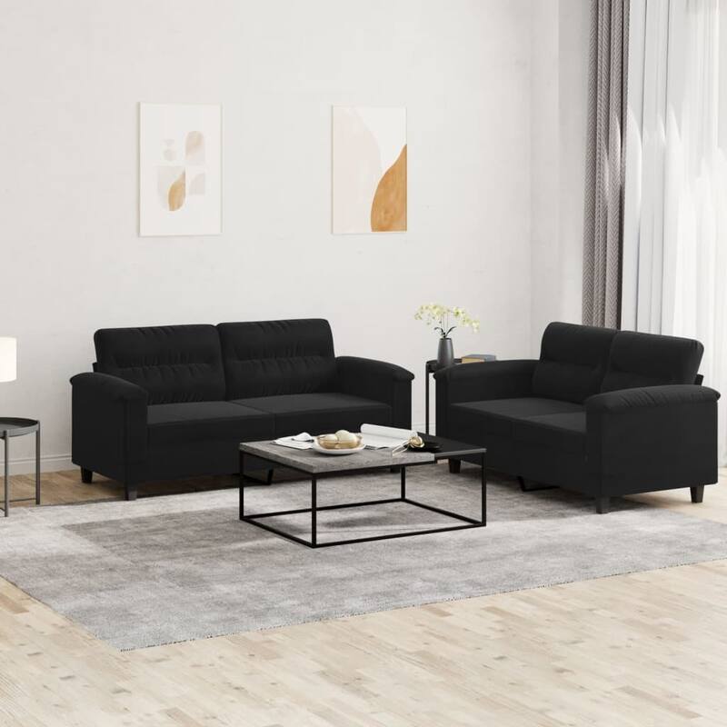 vidaXL Sofa Set Black - 30.3 x 66.9 x 31.5 in