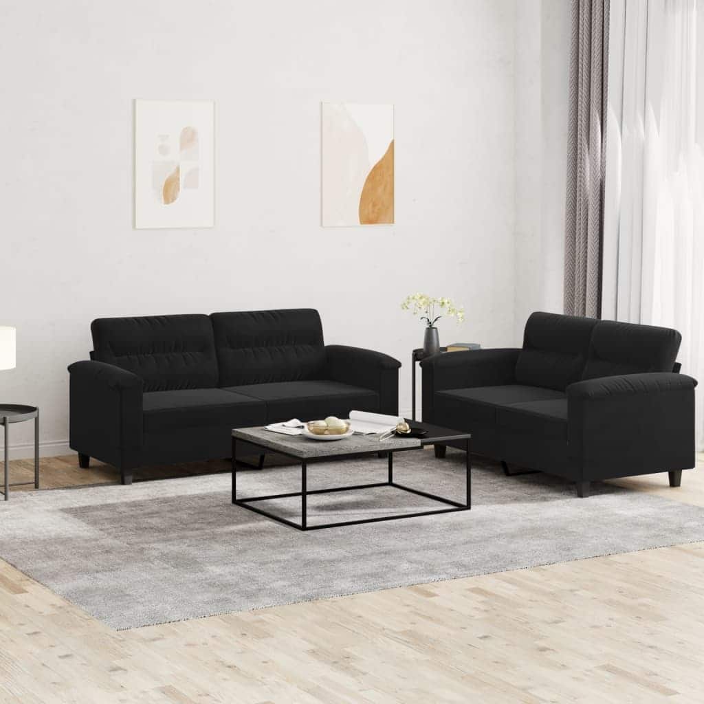 vidaXL Sofa Set Black - 30.3 x 66.9 x 31.5 in