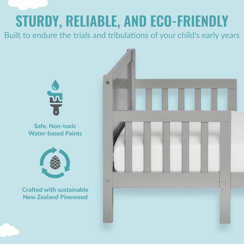 Dream On Me Hudson 3 in 1 Convertible Toddler Bed Cool Grey