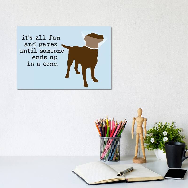 iCanvas "Fun And Games" by Dog is Good and Cat is Good Canvas Print - 8x12x0.75