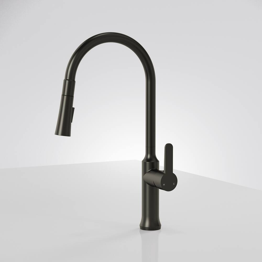 Single Handle Pull Down Kitchen Faucet with Sprayer Brass Swivels 360° Kitchen Faucet