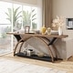 preview thumbnail 19 of 24, 2-Tier Narrow Long Console Sofa Table with Semi-Circular Frame for Entryway,Gray Hallway Accent Tables
