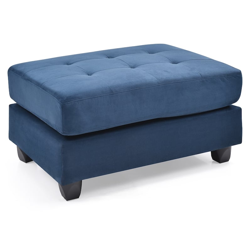 Upholstered Tufted Ottoman - 38" - Dark Blue